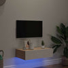 TV-taso LED-valoilla valkoinen 60x35x15,5 cm