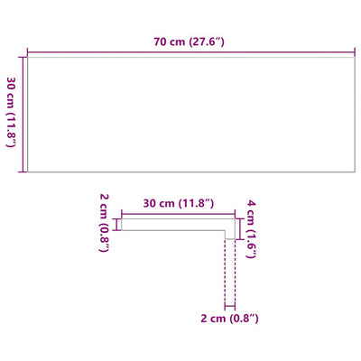 Askelmat 2 kpl käsittelemätön 70x30x2 cm täysi tammi