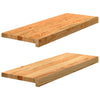 Askelmat 2 kpl vaaleanruskea 70x25x2 cm täysi tammi