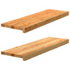 Askelmat 2 kpl vaaleanruskea 80x25x2 cm täysi tammi