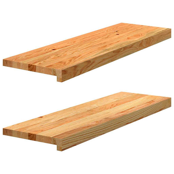 Askelmat 2 kpl vaaleanruskea 80x25x2 cm täysi tammi
