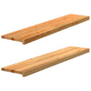 Askelmat 2 kpl vaaleanruskea 120x25x2 cm täysi tammi