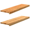 Askelmat 2 kpl vaaleanruskea 90x30x2 cm täysi tammi
