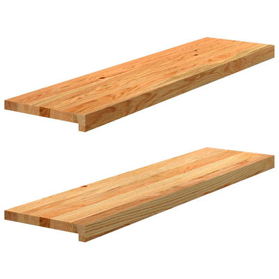 Askelmat 2 kpl vaaleanruskea 100x30x2 cm täysi tammi