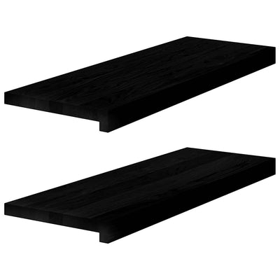 Askelmat 2 kpl tummanruskea 70x25x2 cm täysi tammi