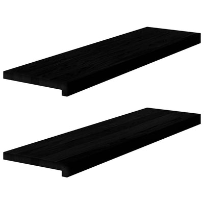 Askelmat 2 kpl tummanruskea 90x25x2 cm täysi tammi