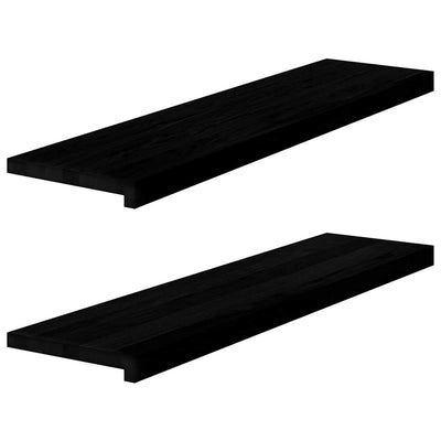 Askelmat 2 kpl tummanruskea 100x25x2 cm täysi tammi