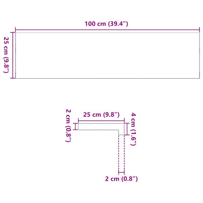 Askelmat 2 kpl tummanruskea 100x25x2 cm täysi tammi