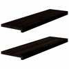 Askelmat 2 kpl ruskeanmusta 90x30x2 cm täysi tammi