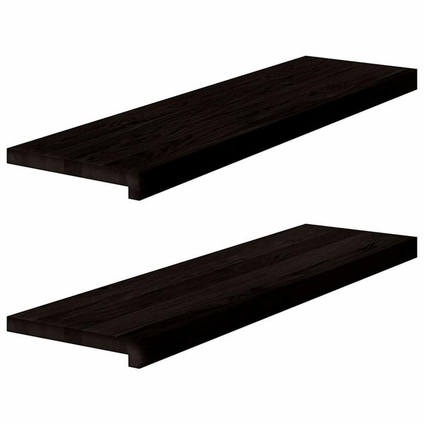 Askelmat 2 kpl ruskeanmusta 90x30x2 cm täysi tammi