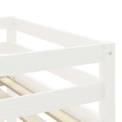 Lasten parvisänky verhoilla sininen 80x200 cm täysi mänty