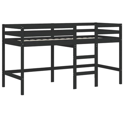 Lasten parvisänky verhoilla sininen 90x200 cm täysi mänty