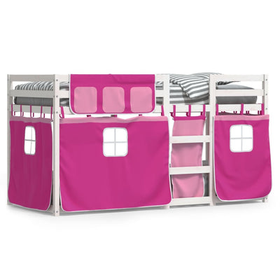 Parvisänky verhoilla pinkki 80x200 cm täysi mänty