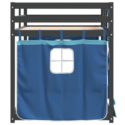 Parvisänky verhoilla sininen 80x200 cm täysi mänty