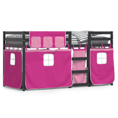 Parvisänky verhoilla pinkki 80x200 cm täysi mänty