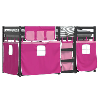 Parvisänky verhoilla pinkki 80x200 cm täysi mänty