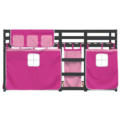 Parvisänky verhoilla pinkki 80x200 cm täysi mänty