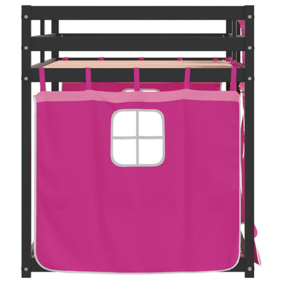 Parvisänky verhoilla pinkki 80x200 cm täysi mänty