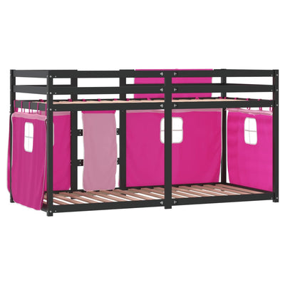 Parvisänky verhoilla pinkki 80x200 cm täysi mänty