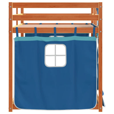 Parvisänky verhoilla sininen 75x190 cm täysi mänty