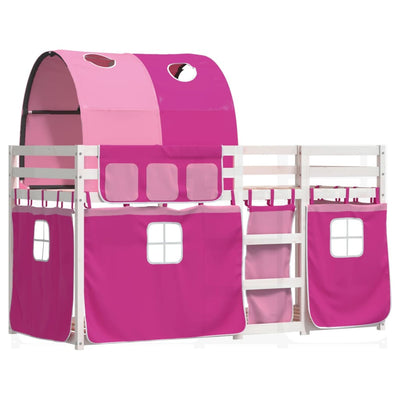 Parvisänky verhoilla pinkki 75x190 cm täysi mänty