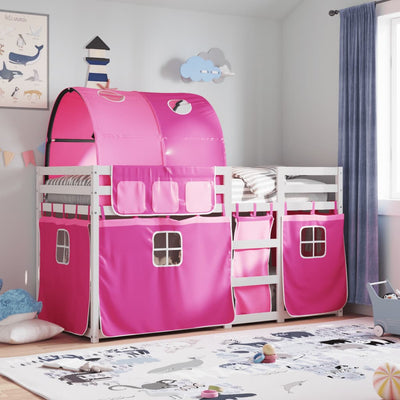 Parvisänky verhoilla pinkki 75x190 cm täysi mänty