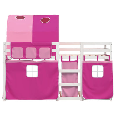 Parvisänky verhoilla pinkki 75x190 cm täysi mänty