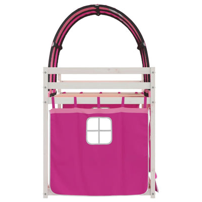 Parvisänky verhoilla pinkki 75x190 cm täysi mänty