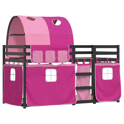 Parvisänky verhoilla pinkki 80x200 cm täysi mänty