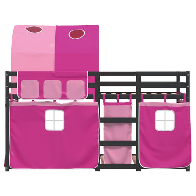 Parvisänky verhoilla pinkki 80x200 cm täysi mänty