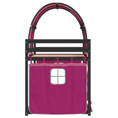 Parvisänky verhoilla pinkki 80x200 cm täysi mänty