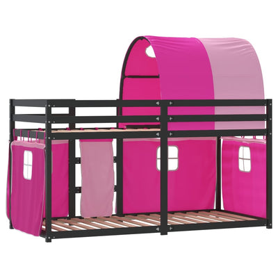 Parvisänky verhoilla pinkki 80x200 cm täysi mänty