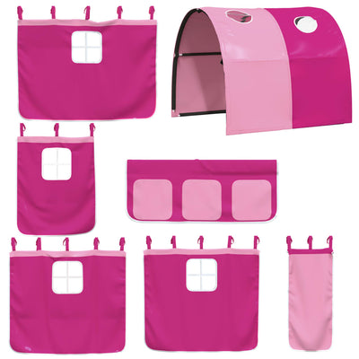 Parvisänky verhoilla pinkki 80x200 cm täysi mänty