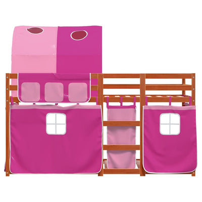 Parvisänky verhoilla pinkki 80x200 cm täysi mänty