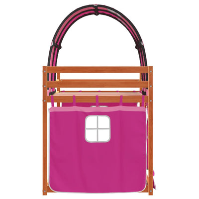 Parvisänky verhoilla pinkki 80x200 cm täysi mänty