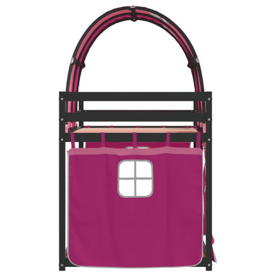 Parvisänky verhoilla pinkki 90x190 cm täysi mänty