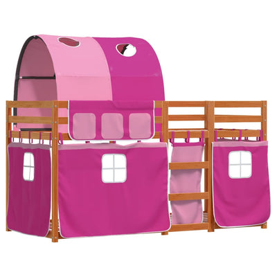 Parvisänky verhoilla pinkki 90x200 cm täysi mänty
