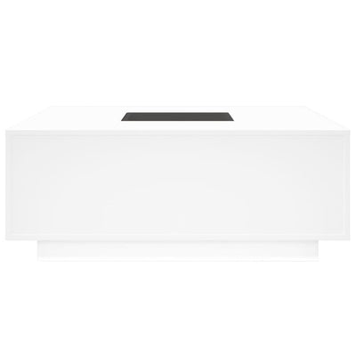 Valkoinen sohvapöytä infinity led-valoilla Elizu 100x100x40cm