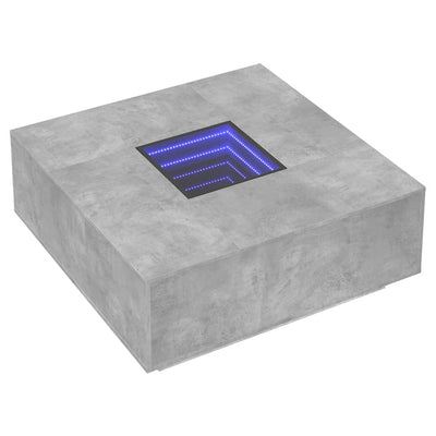 sohvapöytä Infinity LED-valoilla betonin harmaa 100x100x40 cm