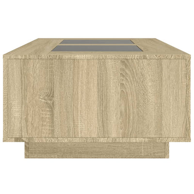 sohvapöytä Infinity LED-valoilla Sonoma-tammi 116x69x40 cm