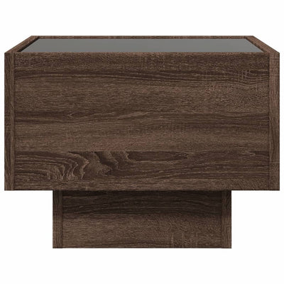 sohvapöytä Infinity LED-valoilla ruskea tammi 40x40x30 cm