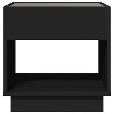 sohvapöytä Infinity LED-valoilla musta 50x50x50 cm