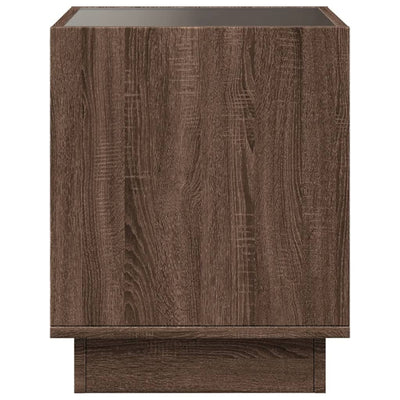 sohvapöytä Infinity LED-valoilla ruskea tammi 50x50x50 cm