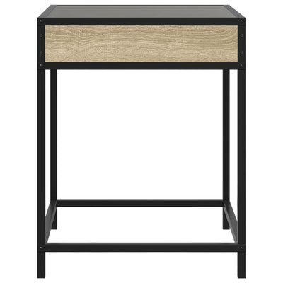 sohvapöytä Infinity LED-valoilla Sonoma-tammi 40x40x51 cm