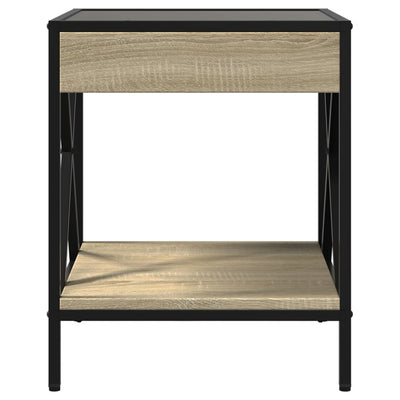 sohvapöytä Infinity LED-valoilla Sonoma-tammi 40x40x49 cm