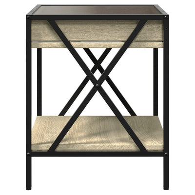 sohvapöytä Infinity LED-valoilla Sonoma-tammi 40x40x49 cm