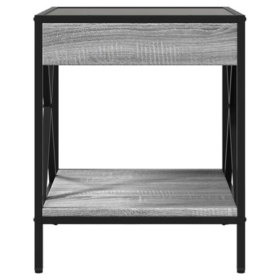 sohvapöytä Infinity LED-valoilla harmaa Sonoma 40x40x49 cm
