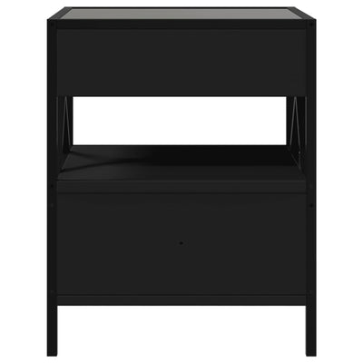 sohvapöytä Infinity LED-valoilla musta 40x40x51 cm