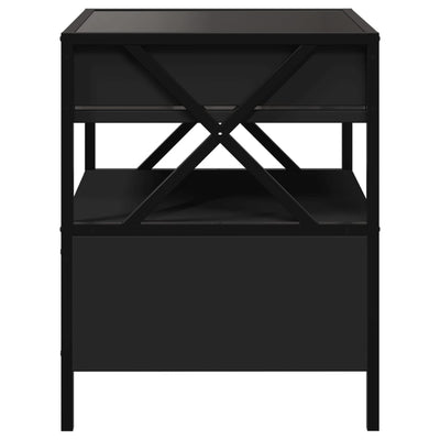 sohvapöytä Infinity LED-valoilla musta 40x40x51 cm