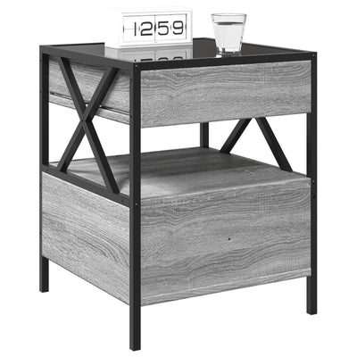 sohvapöytä Infinity LED-valoilla harmaa Sonoma 40x40x51 cm